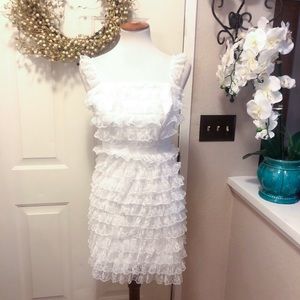 Beautiful White Ruffle Dorothy Perkins Mini Dress